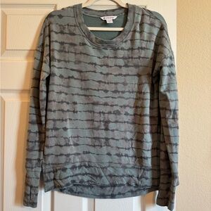 Athleta Blue Striped Long Sleeve Tee